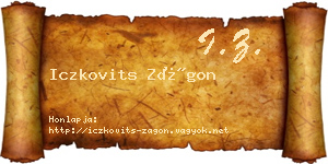 Iczkovits Zágon névjegykártya